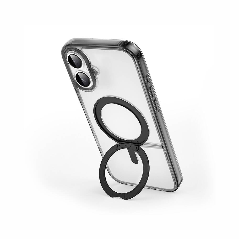 Apple iPhone 16 Kılıf Wiwu MCC-201 iShield Ultra Serisi M-safe Şarj Özellikli Standlı Crystal Sert PC Kapak