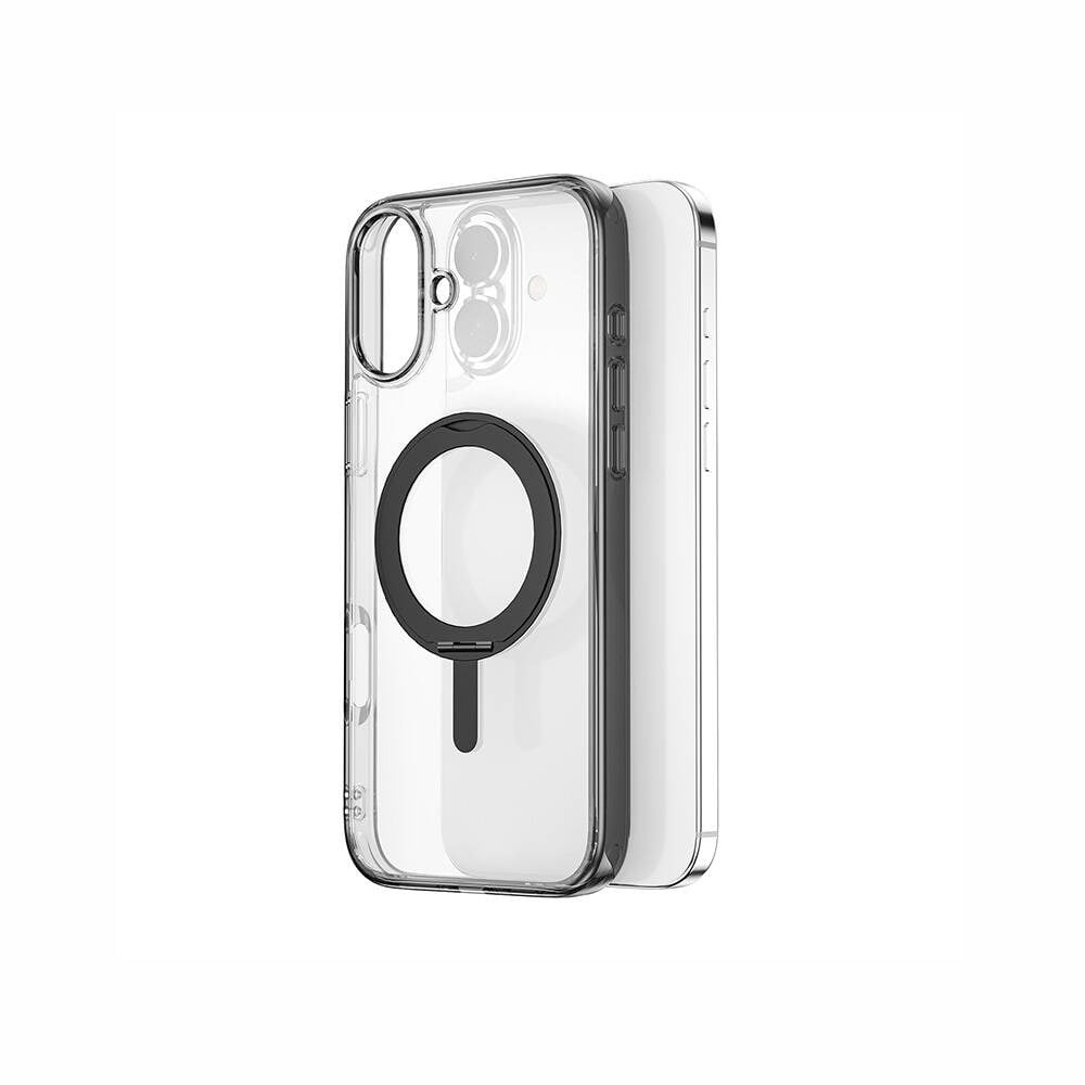 Apple iPhone 16 Kılıf Wiwu MCC-201 iShield Ultra Serisi M-safe Şarj Özellikli Standlı Crystal Sert PC Kapak