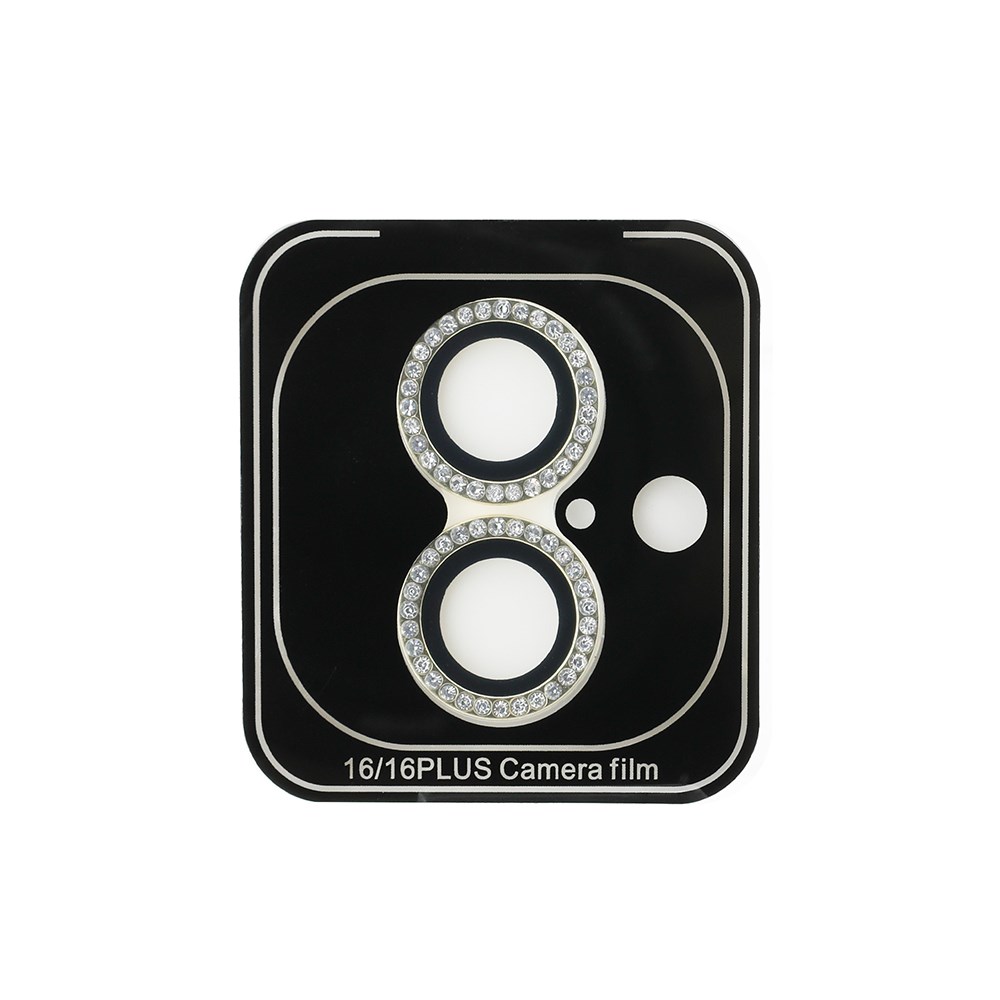 Apple iPhone 16 Plus Guess Orjinal Lisanslı Rhinestone Ekran Koruyucu + Lens Koruyucu 2in1 Aksesuar Seti