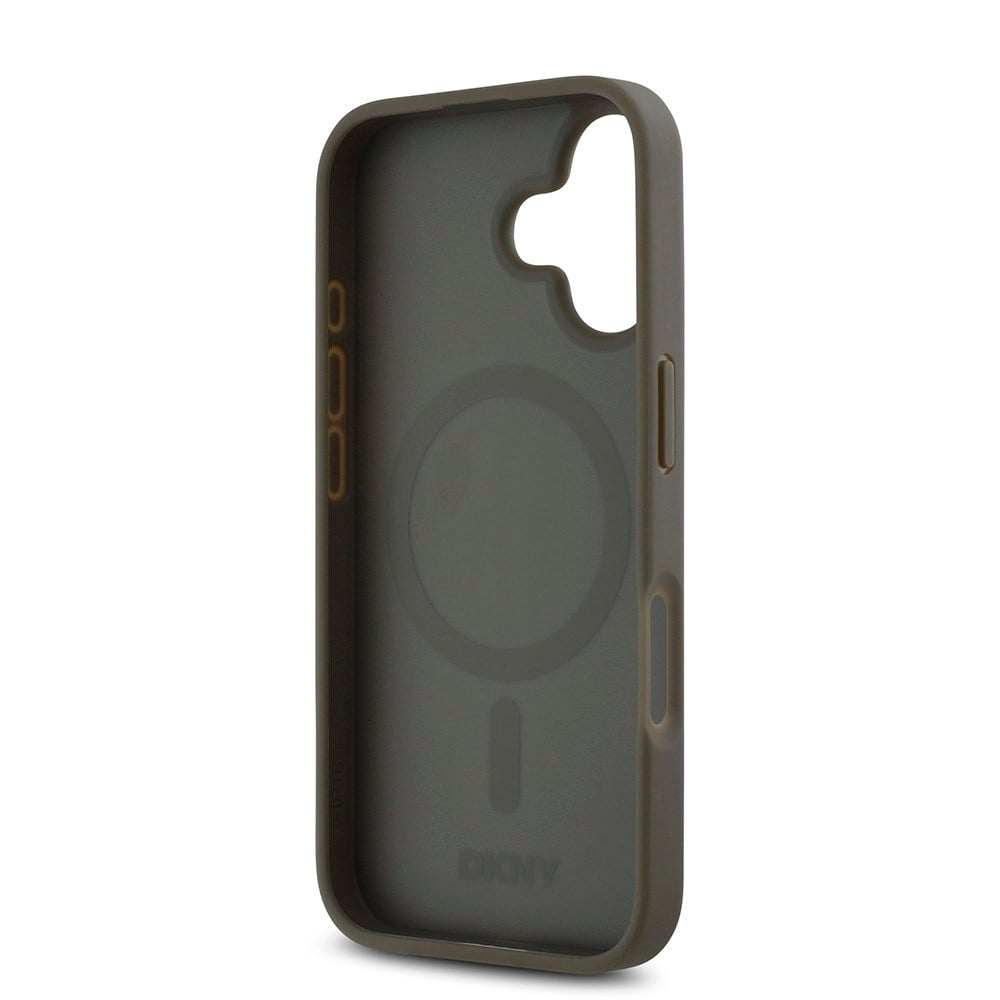 Apple iPhone 16 Plus Kılıf DKNY Orjinal Lisanslı M-safe Şarj Özellikli 3D Yazılı Repeat Pattern Kapak