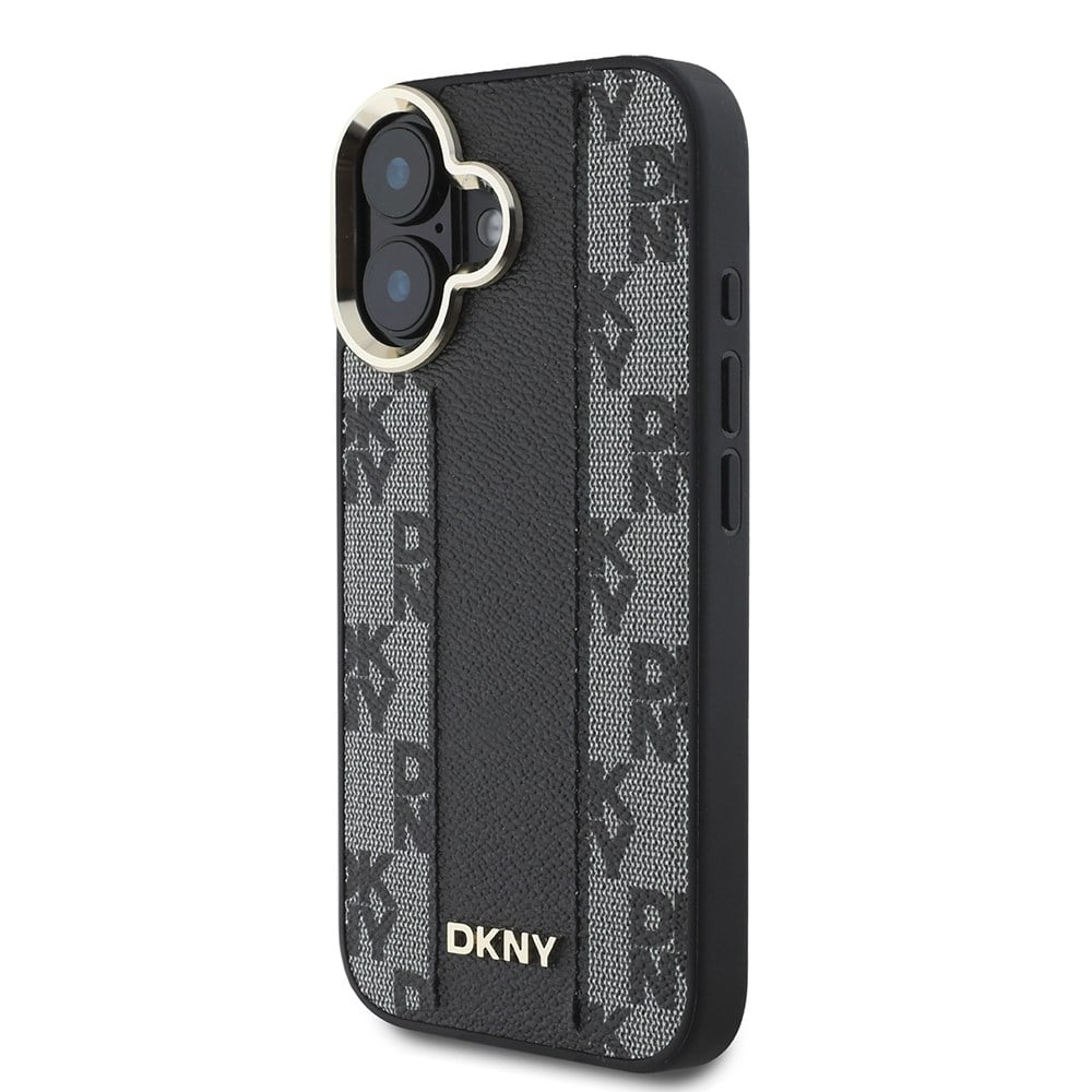 Apple iPhone 16 Plus Kılıf DKNY Orjinal Lisanslı M-safe Şarj Özellikli 3D Yazılı Checkered Pattern Kapak