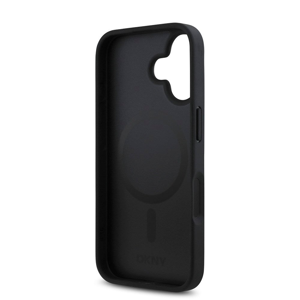 Apple iPhone 16 Plus Kılıf DKNY Orjinal Lisanslı M-safe Şarj Özellikli 3D Yazılı Repeat Pattern Kapak