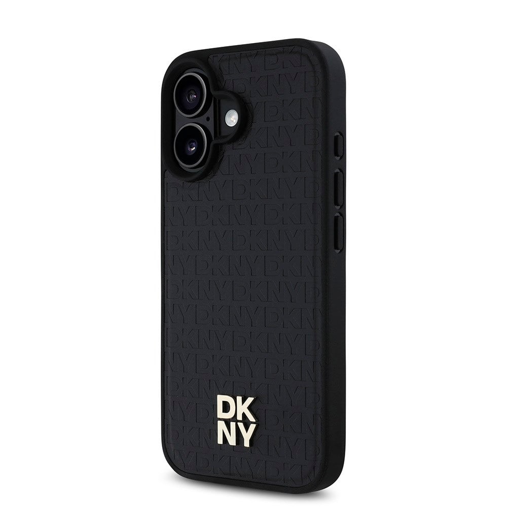 Apple iPhone 16 Plus Kılıf DKNY Orjinal Lisanslı M-safe Şarj Özellikli 3D Yazılı Repeat Pattern Kapak