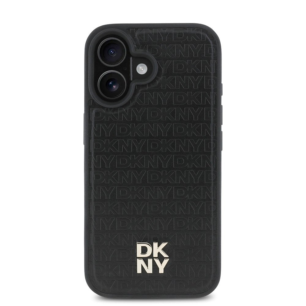 Apple iPhone 16 Plus Kılıf DKNY Orjinal Lisanslı M-safe Şarj Özellikli 3D Yazılı Repeat Pattern Kapak