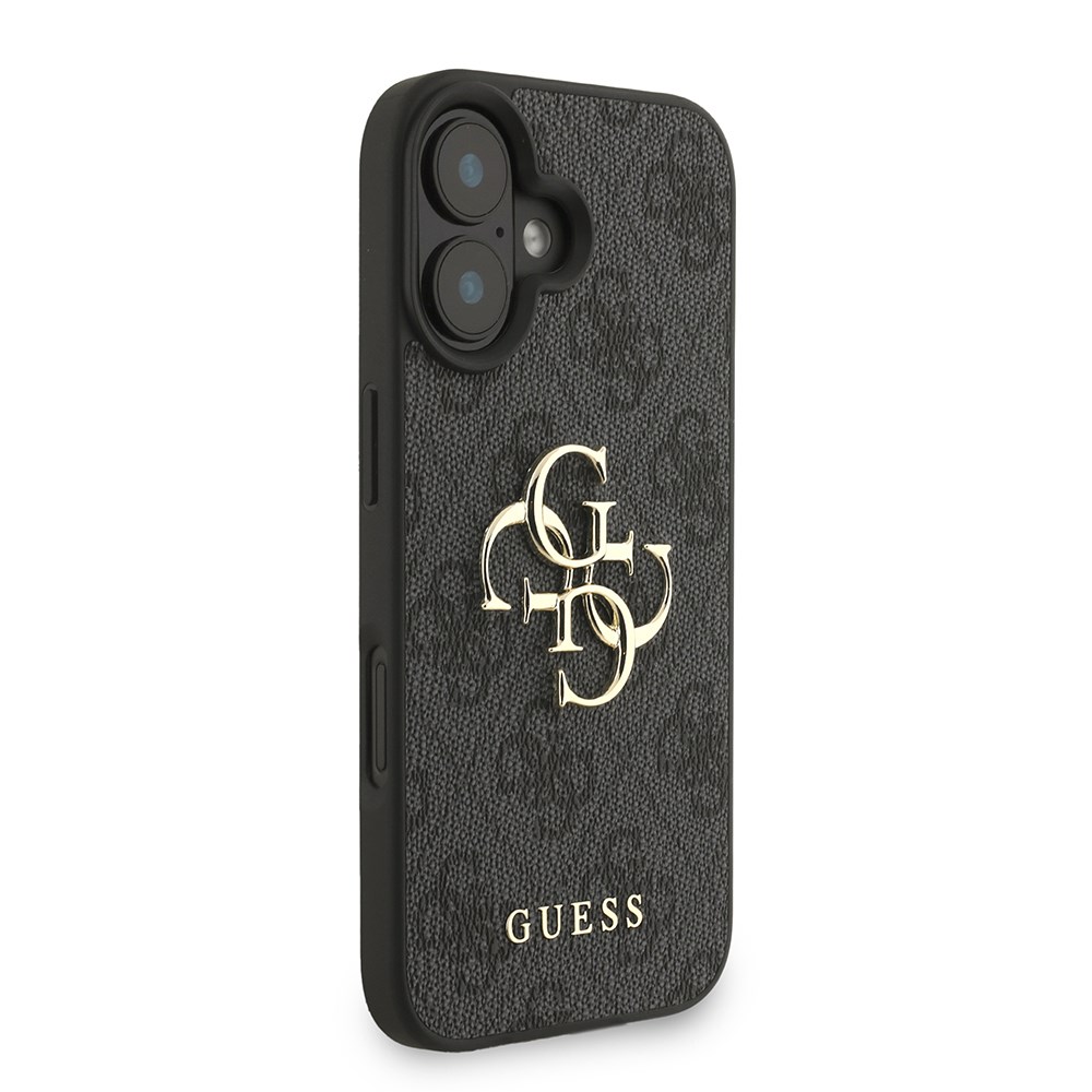 Apple iPhone 16 Plus Kılıf Guess Orjinal Lisanslı PU Deri Bilek Askı İpli Metal Büyük 4G ve Yazı Logolu Kapak