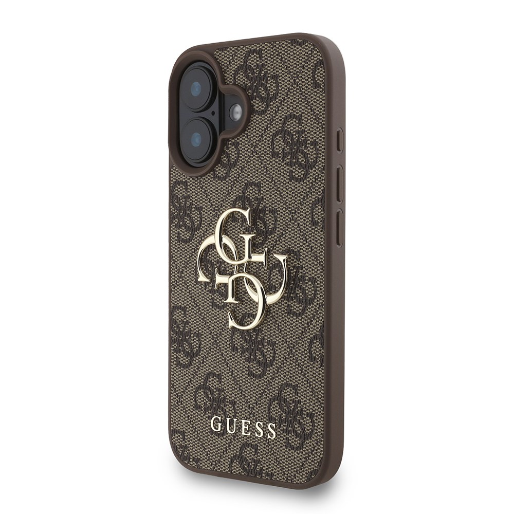 Apple iPhone 16 Plus Kılıf Guess Orjinal Lisanslı PU Deri Bilek Askı İpli Metal Büyük 4G ve Yazı Logolu Kapak