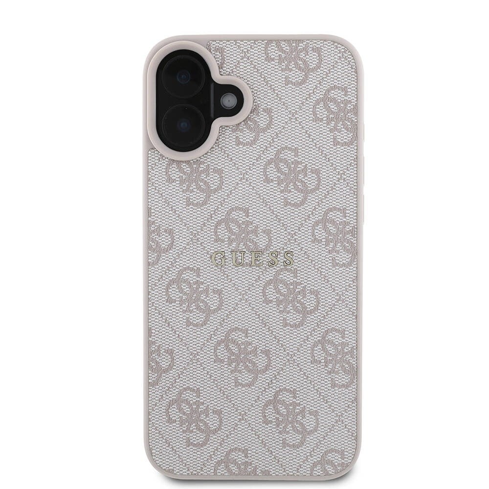 Apple iPhone 16 Plus Kılıf Guess Orjinal Lisanslı M-safe Şarj Özellikli 4G Desenli Yazı Logolu Kapak