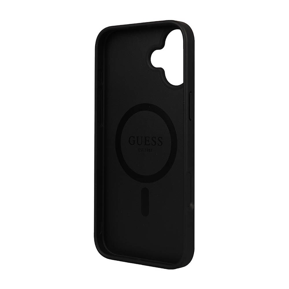 Apple iPhone 16 Plus Kılıf Guess Orjinal Lisanslı M-safe Şarj Özellikli 4G Desenli Yazı Logolu Peony Kapak