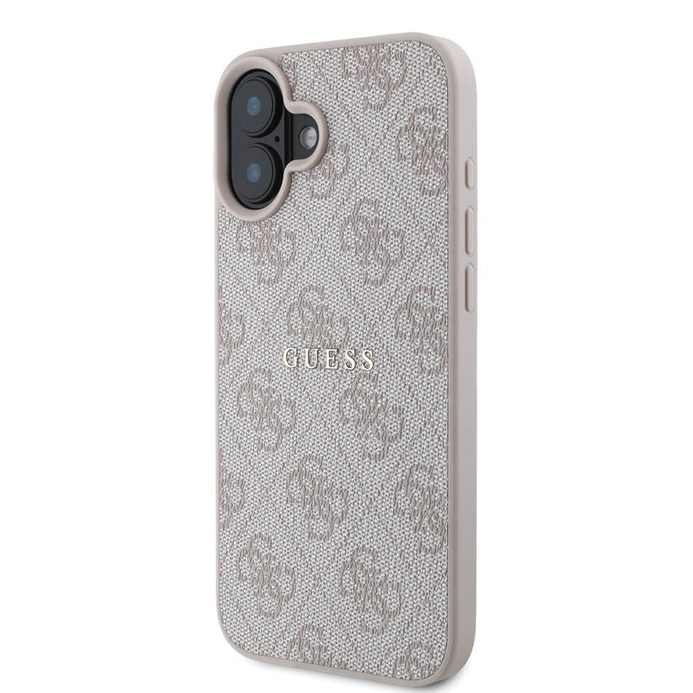 Apple iPhone 16 Plus Kılıf Guess Orjinal Lisanslı M-safe Şarj Özellikli 4G Desenli Yazı Logolu Kapak