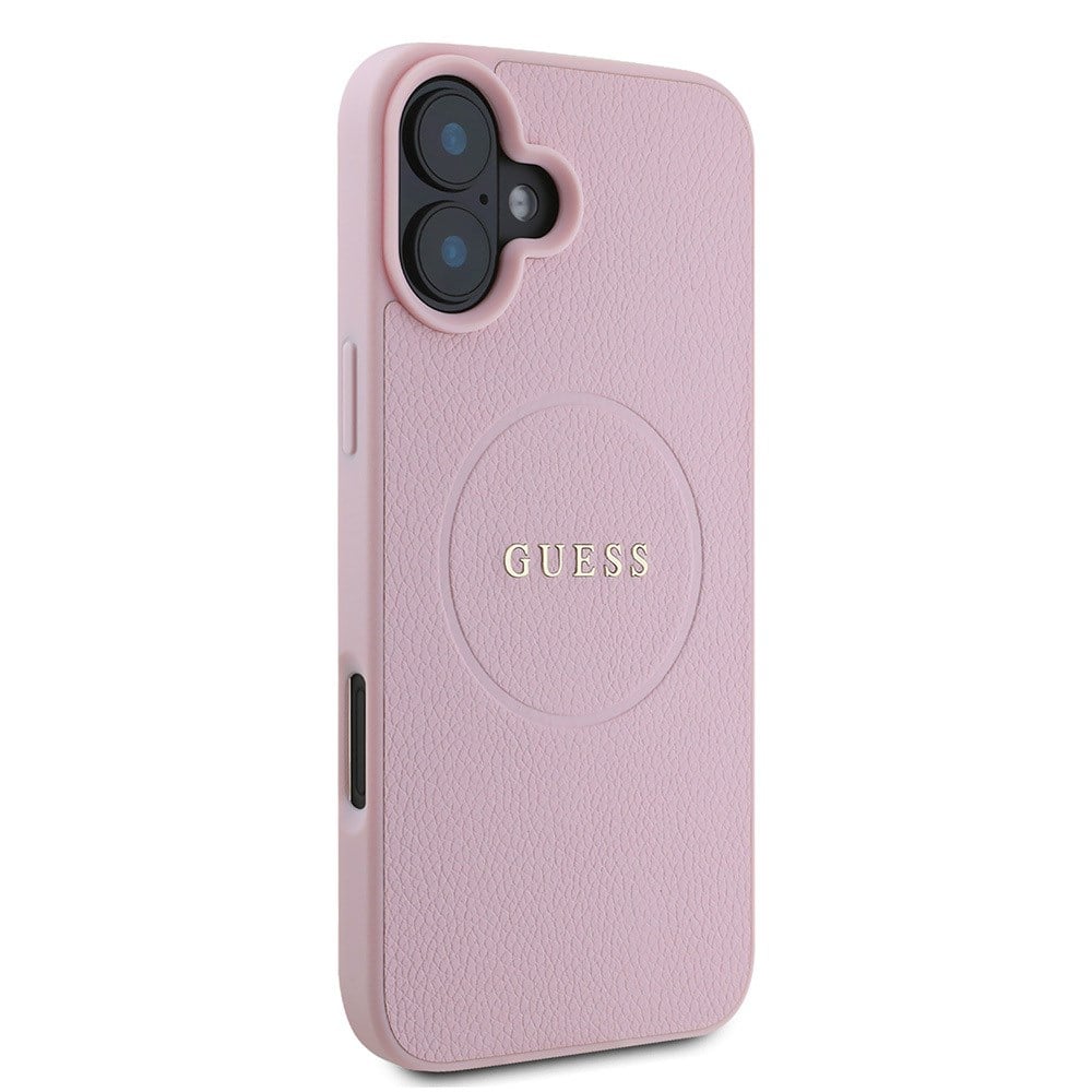 Apple iPhone 16 Plus Kılıf Guess Orjinal Lisanslı M-safe Şarj Özellikli Yazı Logolu Grained Kapak
