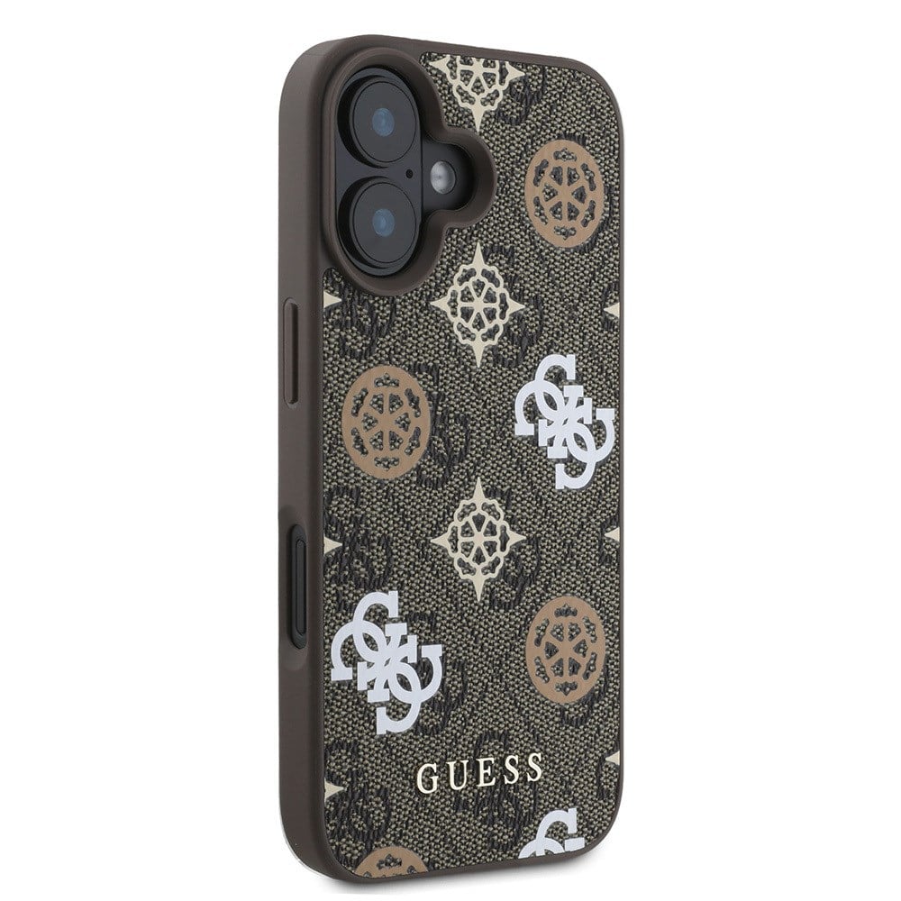 Apple iPhone 16 Plus Kılıf Guess Orjinal Lisanslı M-safe Şarj Özellikli 4G Desenli Yazı Logolu Peony Kapak
