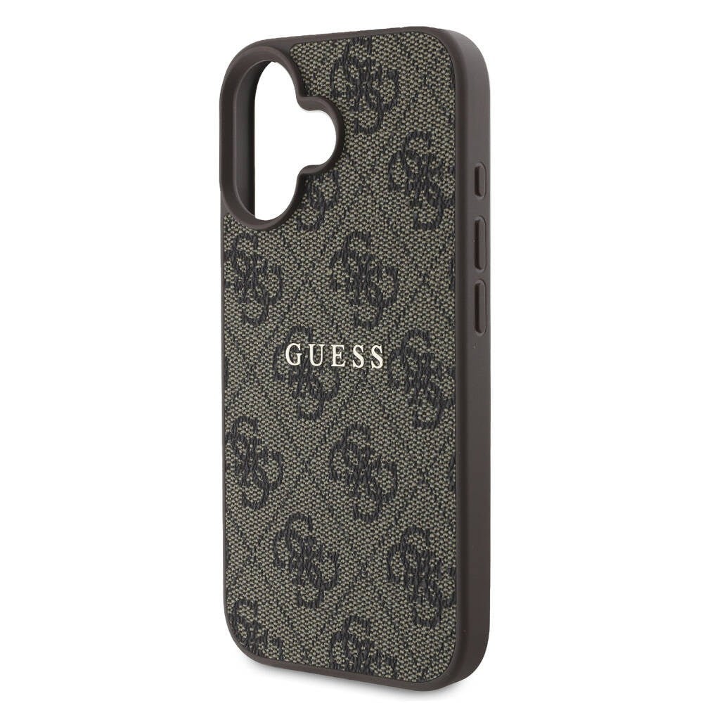 Apple iPhone 16 Plus Kılıf Guess Orjinal Lisanslı M-safe Şarj Özellikli 4G Desenli Yazı Logolu Kapak