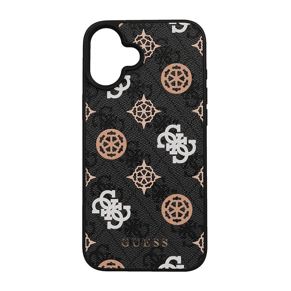 Apple iPhone 16 Plus Kılıf Guess Orjinal Lisanslı M-safe Şarj Özellikli 4G Desenli Yazı Logolu Peony Kapak