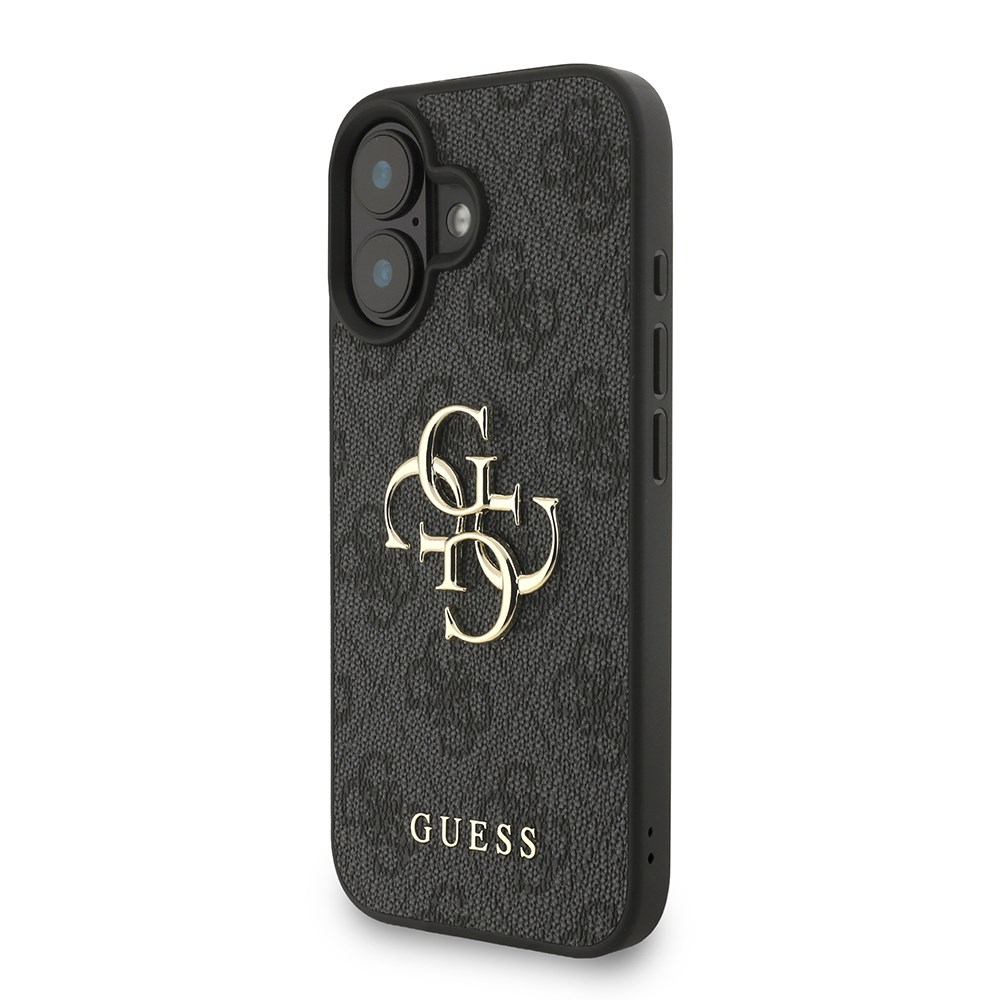 Apple iPhone 16 Plus Kılıf Guess Orjinal Lisanslı PU Deri Bilek Askı İpli Metal Büyük 4G ve Yazı Logolu Kapak