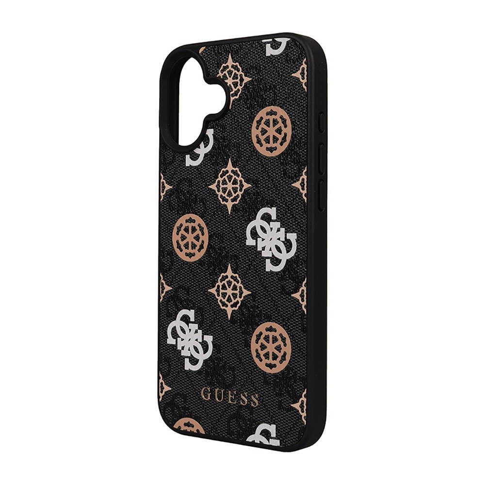 Apple iPhone 16 Plus Kılıf Guess Orjinal Lisanslı M-safe Şarj Özellikli 4G Desenli Yazı Logolu Peony Kapak