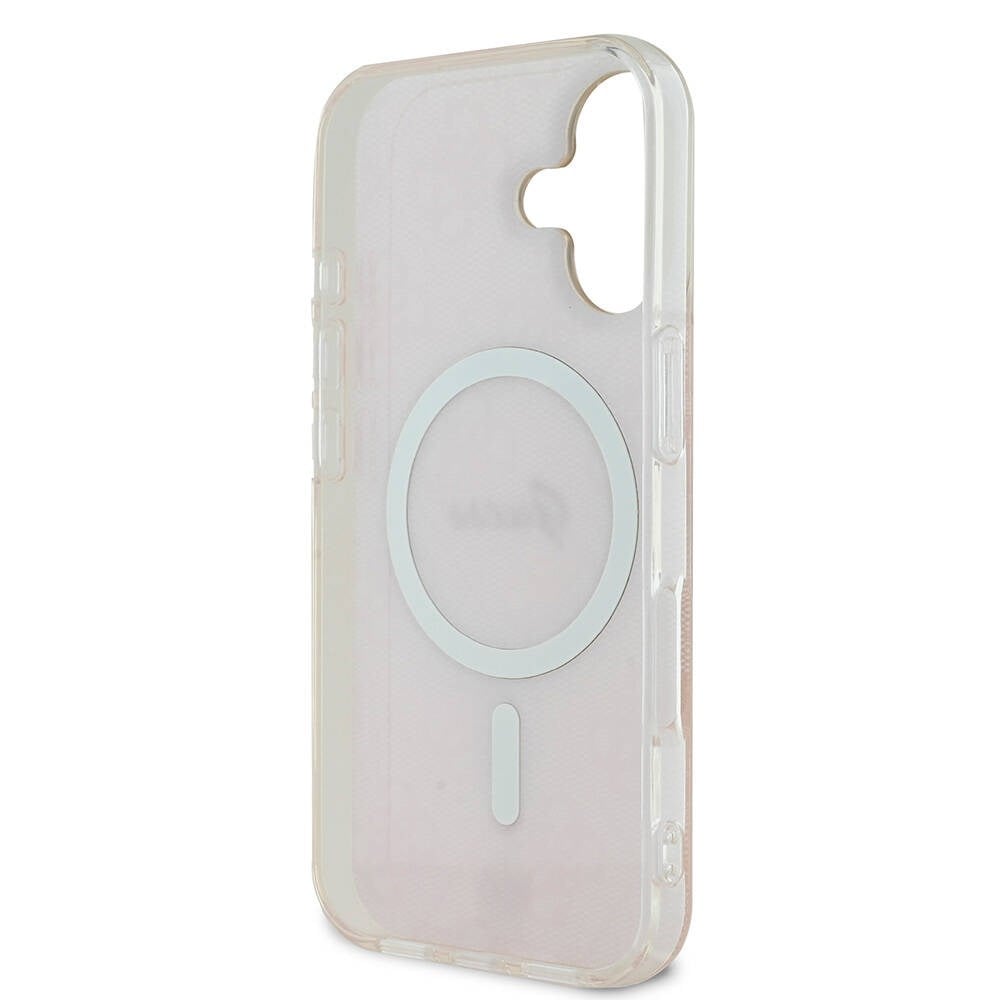 Apple iPhone 16 Plus Kılıf Guess Orjinal Lisanslı M-safe Şarj Özellikli Yazı Logolu 4G Desenli Kapak