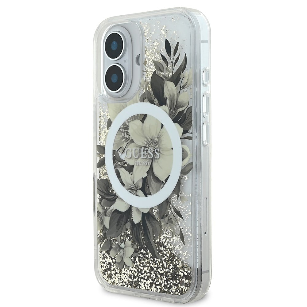 Apple iPhone 16 Plus Kılıf Guess Orjinal Lisanslı M-safe Şarj Özellikli 4G Şerit Tasarımlı Printed Kapak