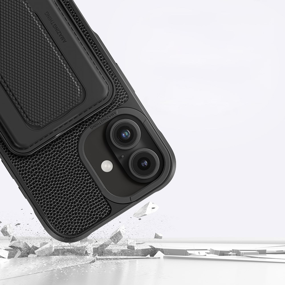 Apple iPhone 16 Plus Kılıf M-safe Şarj Özellikli Standlı Kartlıklı Set Amazinghing Glamour Luxe Serisi Kapak