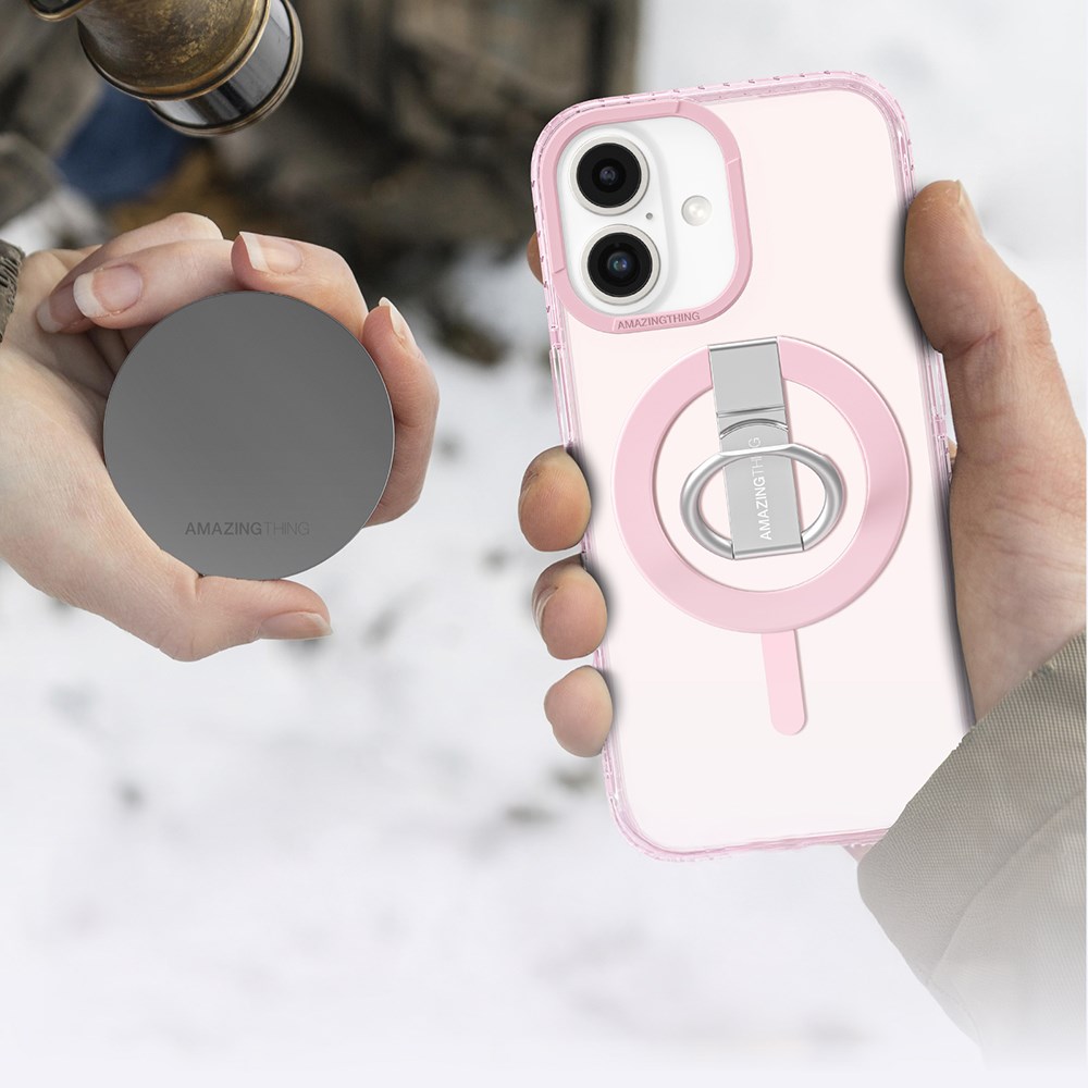Apple iPhone 16 Plus Kılıf M-safe Şarj Özellikli Yüzük Standlı Amazingthing Titan Pro Serisi Kapak