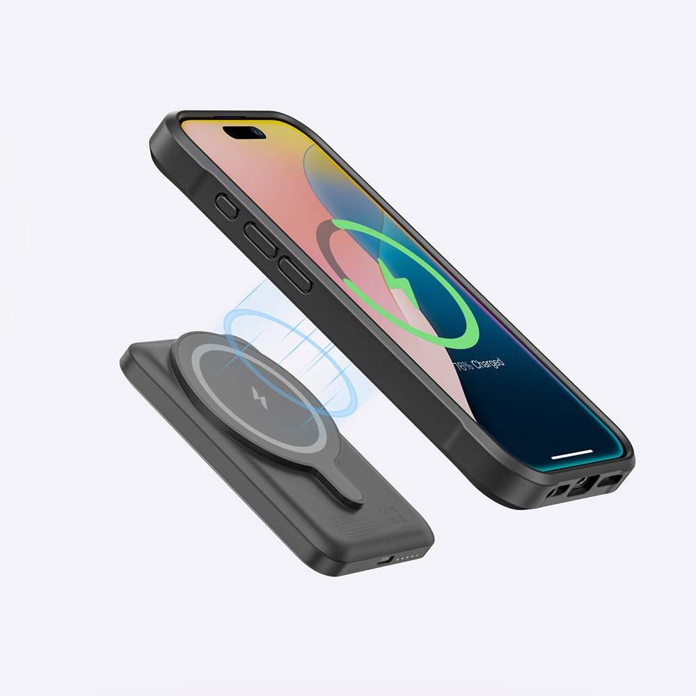 Apple iPhone 16 Plus Kılıf M-safe Şarj Özellikli Standlı Kartlıklı Set Amazinghing Glamour Luxe Serisi Kapak