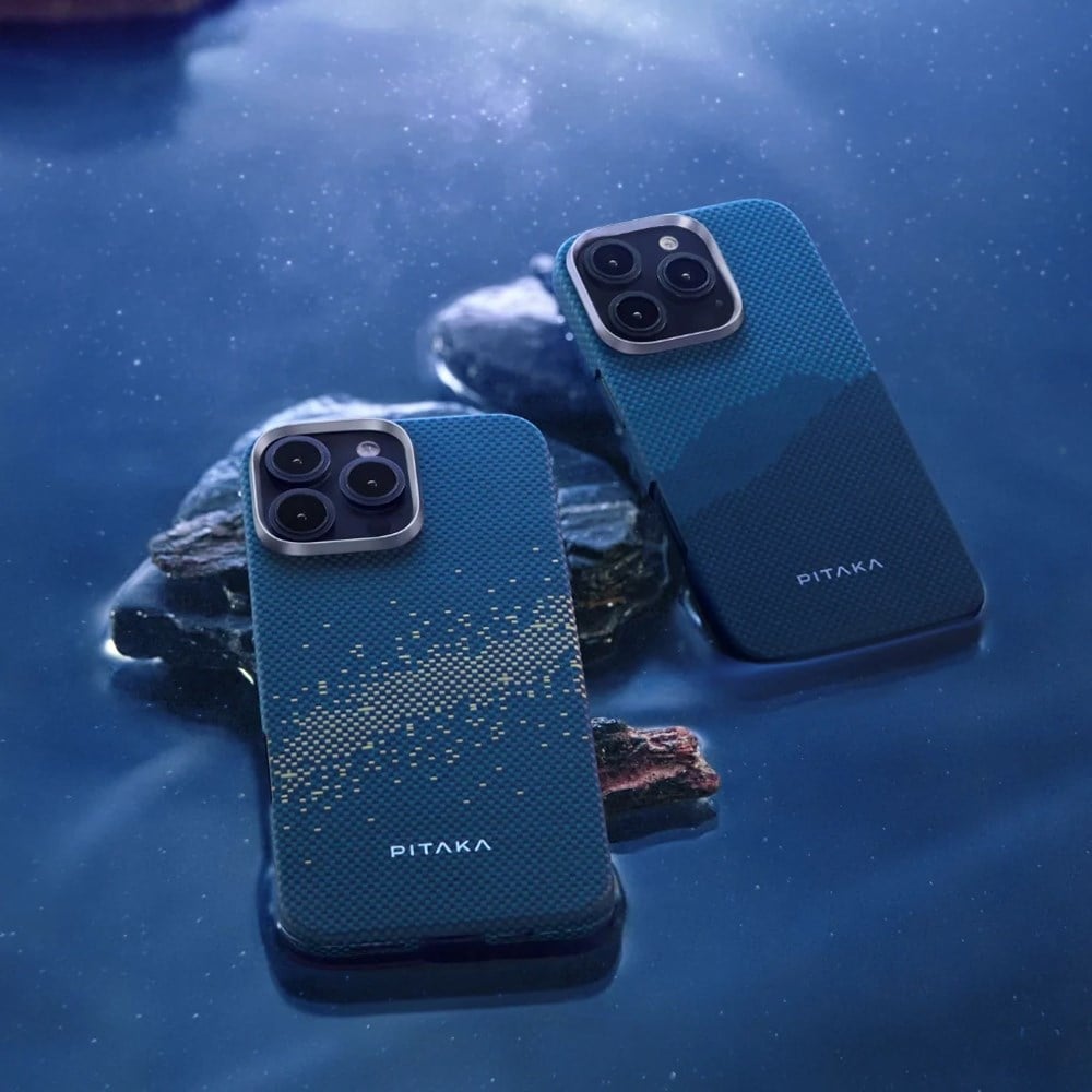 Apple iPhone 16 Plus Kılıf M-safe Şarj Özellikli Aramid Fiber Pitaka Tactile Woven Starpeak Serisi Milky Way Galaxy Kapak