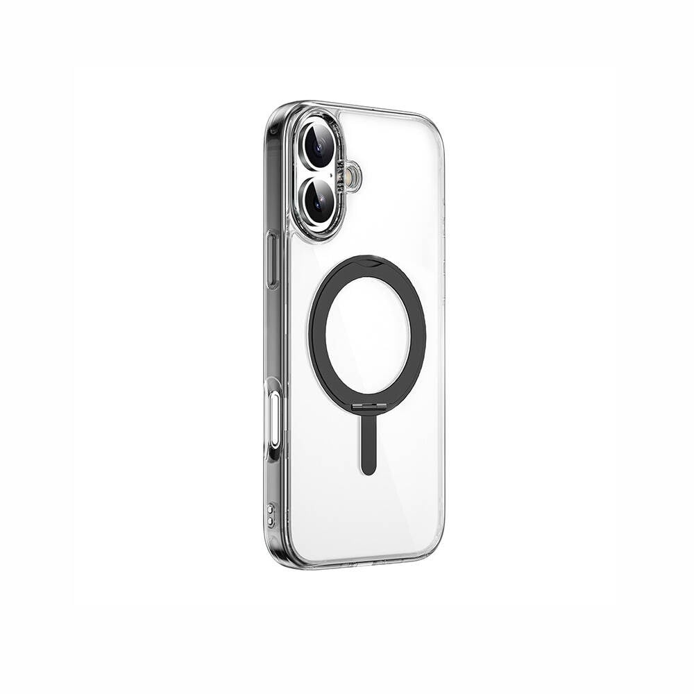 Apple iPhone 16 Plus Kılıf Wiwu MCC-201 iShield Ultra Serisi M-safe Şarj Özellikli Standlı Crystal Sert PC Kapak