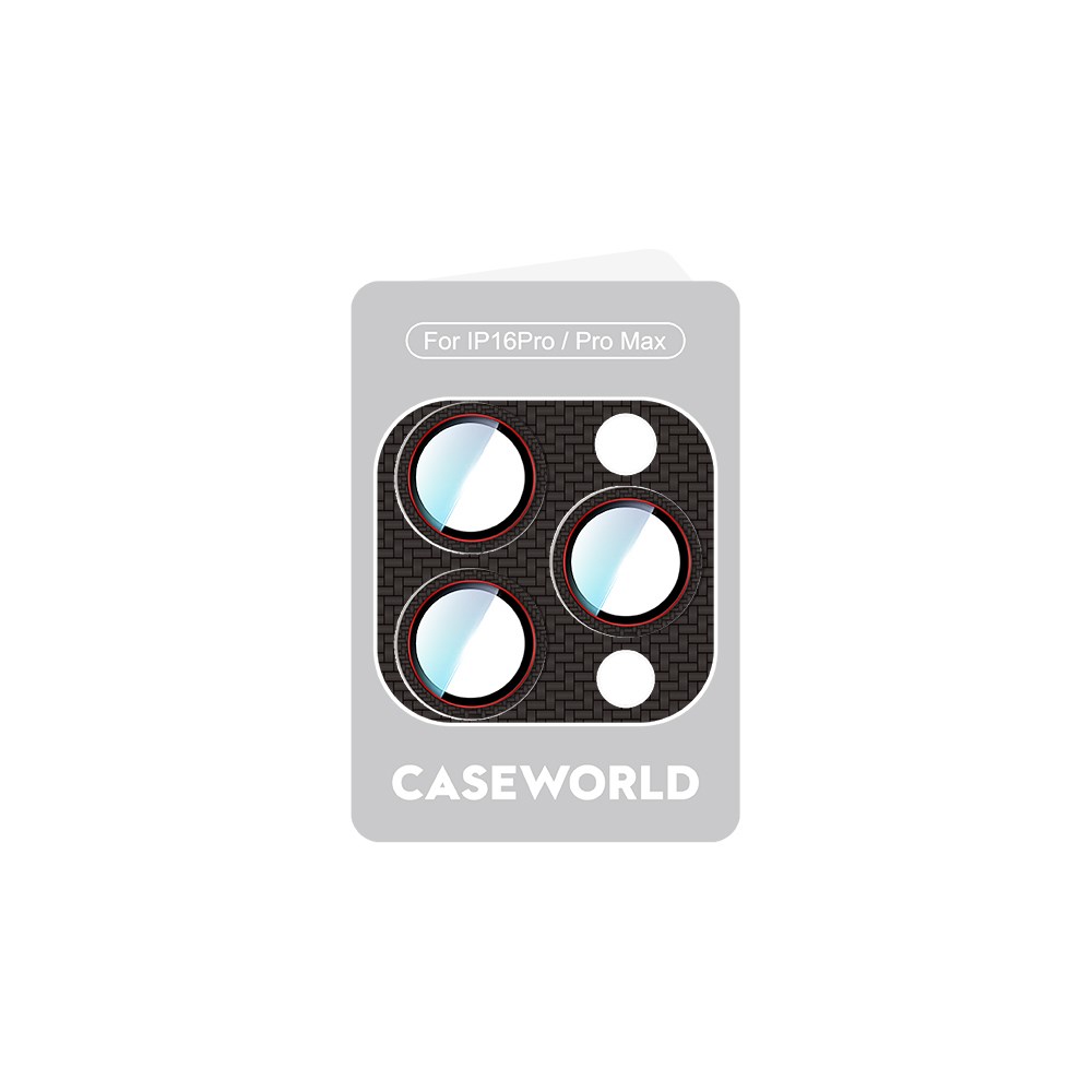 Apple iPhone 16 Pro CaseWorld Karbon Fiber Serisi Anti Reflective Ultra Clear Full Kamera Lens Koruyucu
