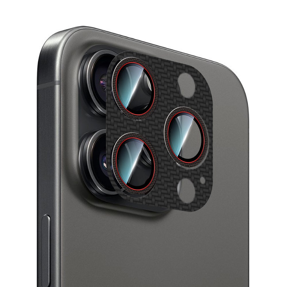 Apple iPhone 16 Pro CaseWorld Karbon Fiber Serisi Anti Reflective Ultra Clear Full Kamera Lens Koruyucu