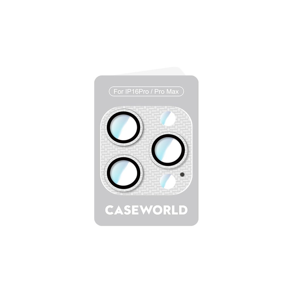 Apple iPhone 16 Pro CaseWorld Karbon Fiber Serisi Anti Reflective Ultra Clear Full Kamera Lens Koruyucu