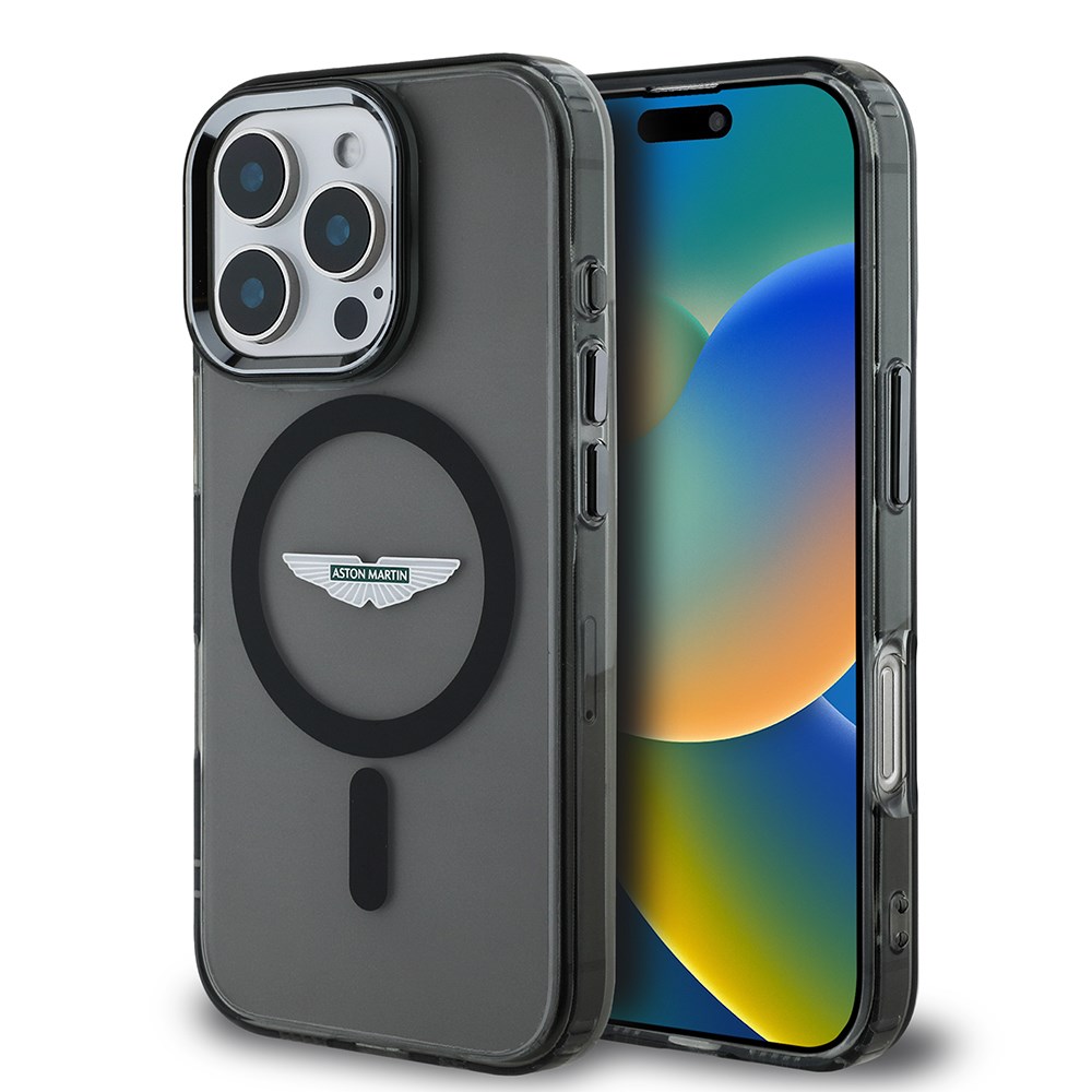 Apple iPhone 16 Pro Kılıf Aston Martin Orjinal Lisanslı M-safe Şarj Özellikli IML Baskı Logolu Buzlu Kapak