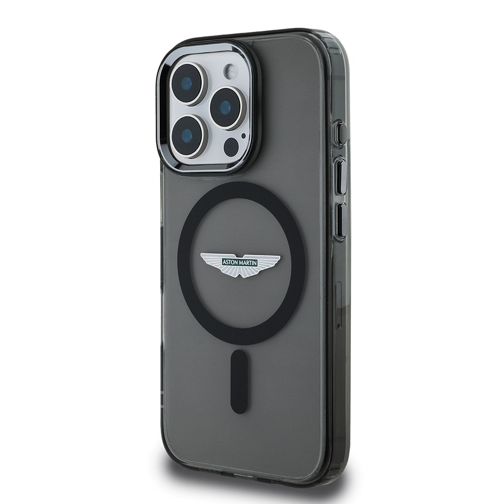 Apple iPhone 16 Pro Kılıf Aston Martin Orjinal Lisanslı M-safe Şarj Özellikli IML Baskı Logolu Buzlu Kapak