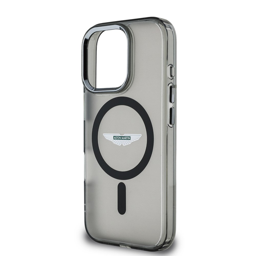 Apple iPhone 16 Pro Kılıf Aston Martin Orjinal Lisanslı M-safe Şarj Özellikli IML Baskı Logolu Buzlu Kapak