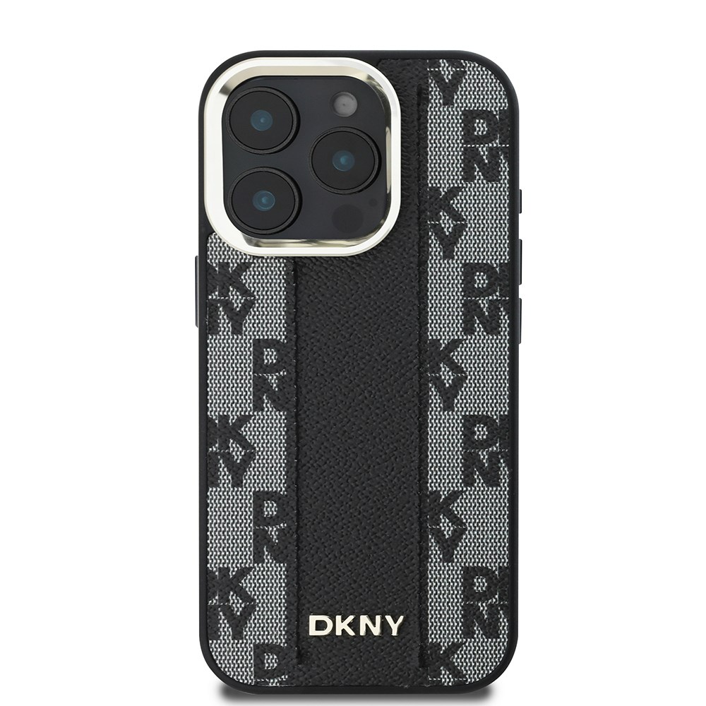 Apple iPhone 16 Pro Kılıf DKNY Orjinal Lisanslı M-safe Şarj Özellikli 3D Yazılı Checkered Pattern Kapak