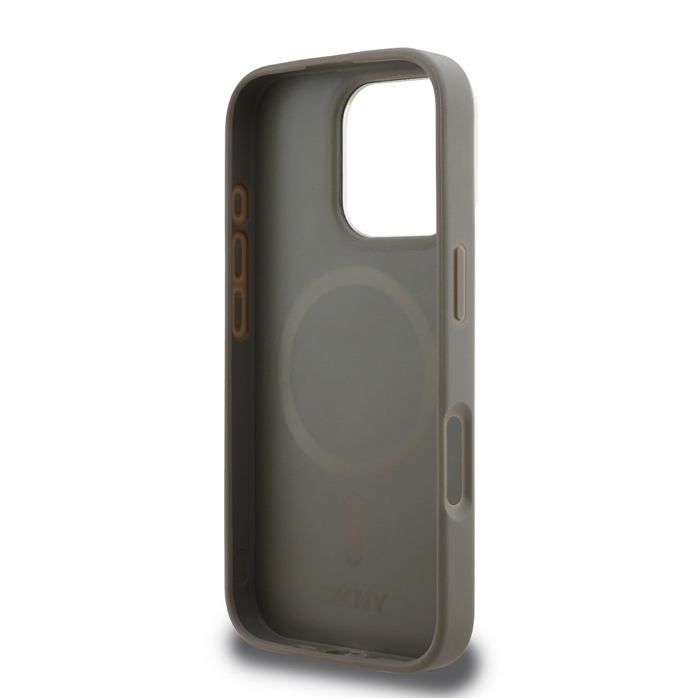 Apple iPhone 16 Pro Kılıf DKNY Orjinal Lisanslı M-safe Şarj Özellikli 3D Yazılı Checkered Pattern Kapak