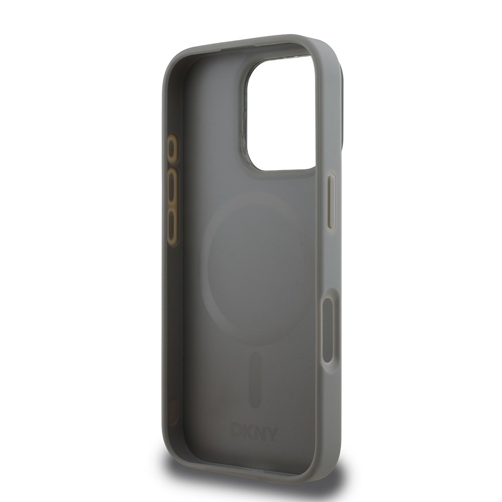 Apple iPhone 16 Pro Kılıf DKNY Orjinal Lisanslı M-safe Şarj Özellikli PU Deri Plain Kapak
