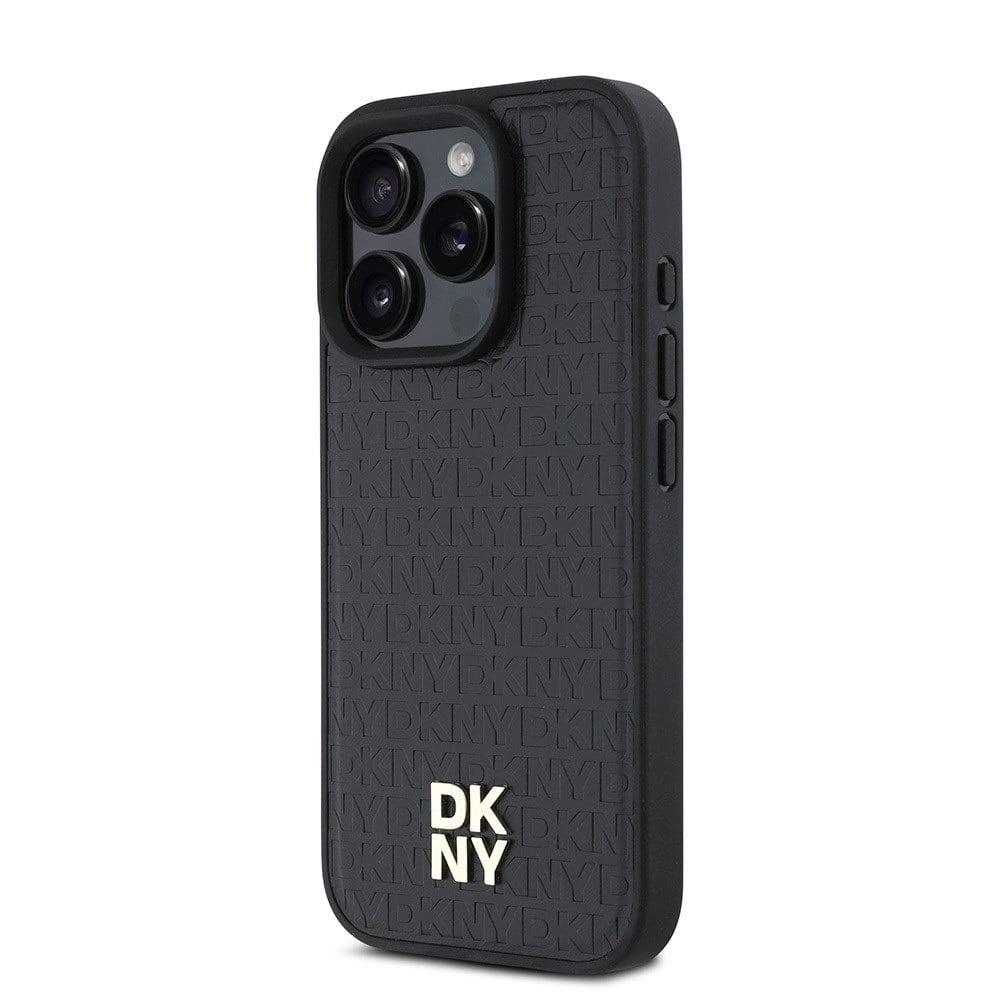 Apple iPhone 16 Pro Kılıf DKNY Orjinal Lisanslı M-safe Şarj Özellikli 3D Yazılı Repeat Pattern Kapak