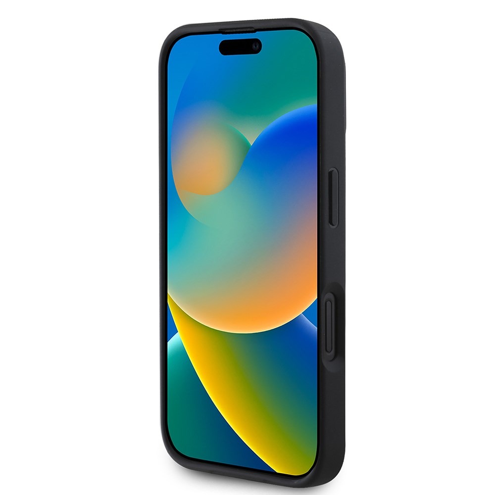 Apple iPhone 16 Pro Kılıf DKNY Orjinal Lisanslı Kartlıklı 3D Yazılı Repeat Texture Pattern Kapak