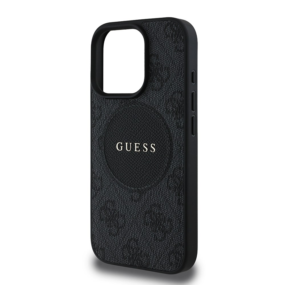 Apple iPhone 16 Pro Kılıf Guess Orjinal Lisanslı M-safe Şarj Özellikli Yazı Logolu Circle Classic Kapak