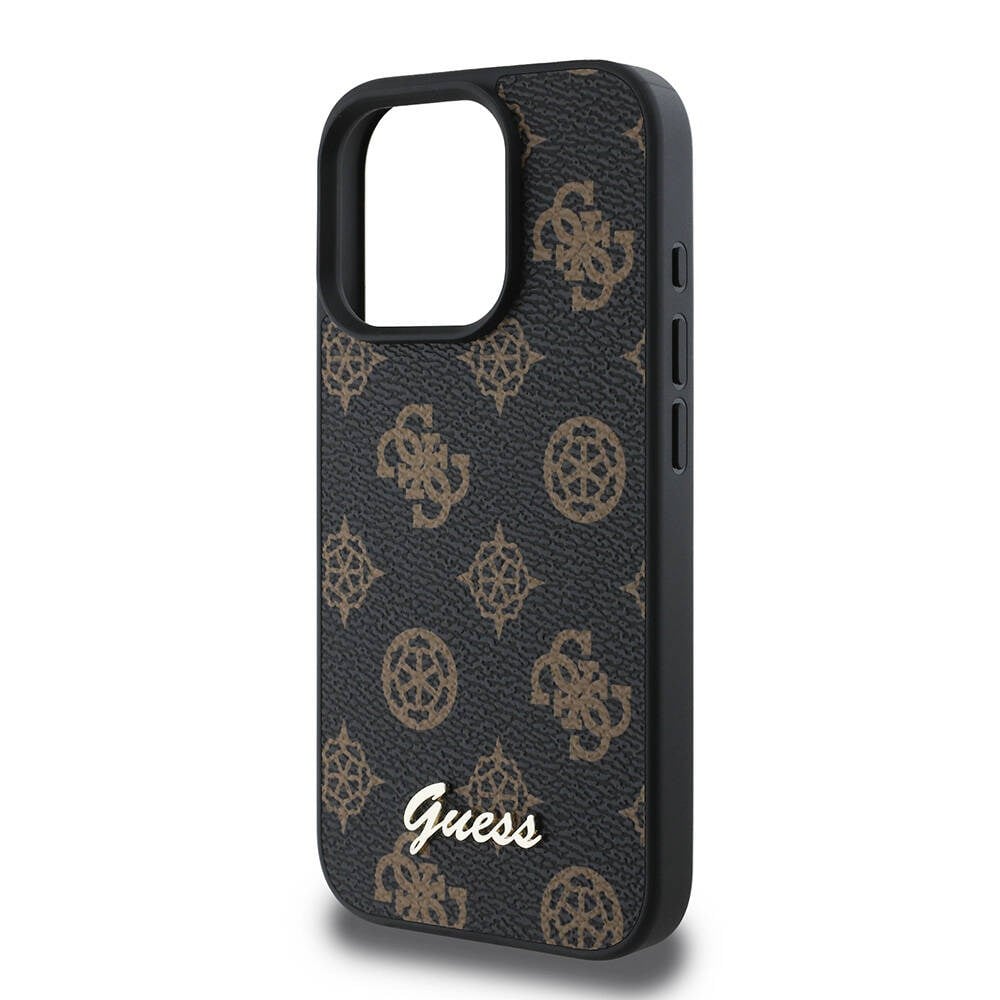 Apple iPhone 16 Pro Kılıf Guess Orjinal Lisanslı M-safe Şarj Özellikli Yazı Logolu Peony Kapak