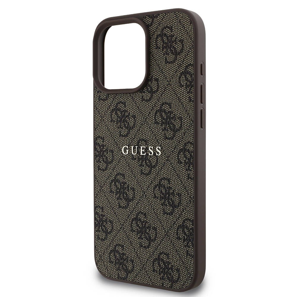 Apple iPhone 16 Pro Kılıf Guess Orjinal Lisanslı M-safe Şarj Özellikli 4G Desenli Yazı Logolu Kapak