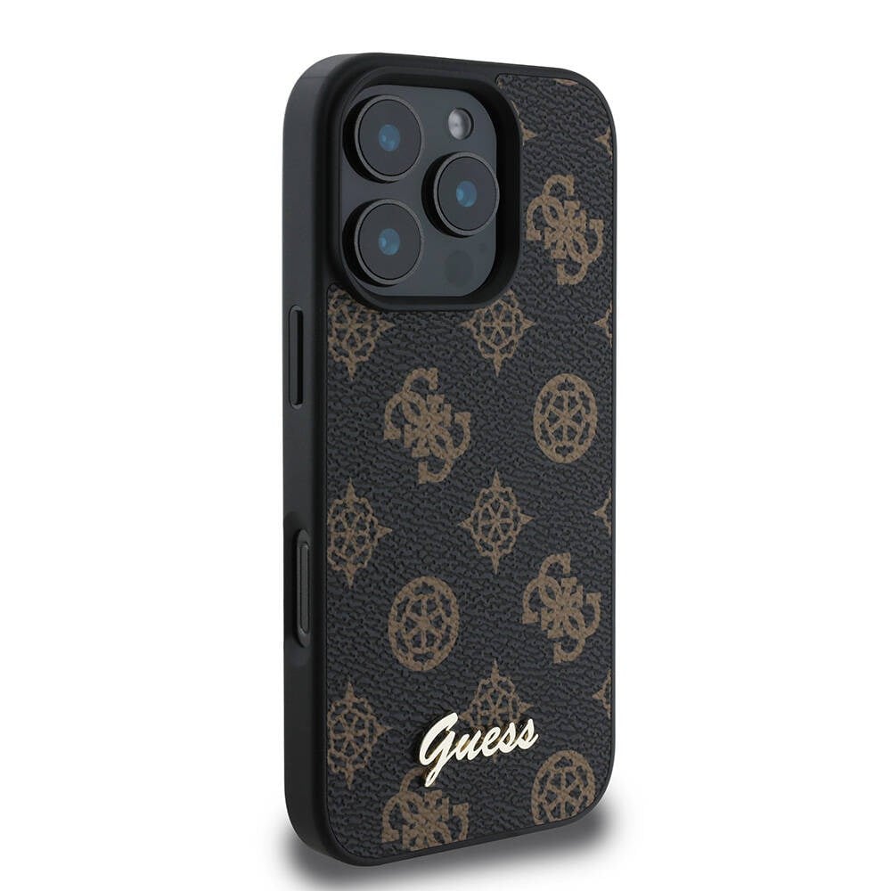 Apple iPhone 16 Pro Kılıf Guess Orjinal Lisanslı M-safe Şarj Özellikli Yazı Logolu Peony Kapak
