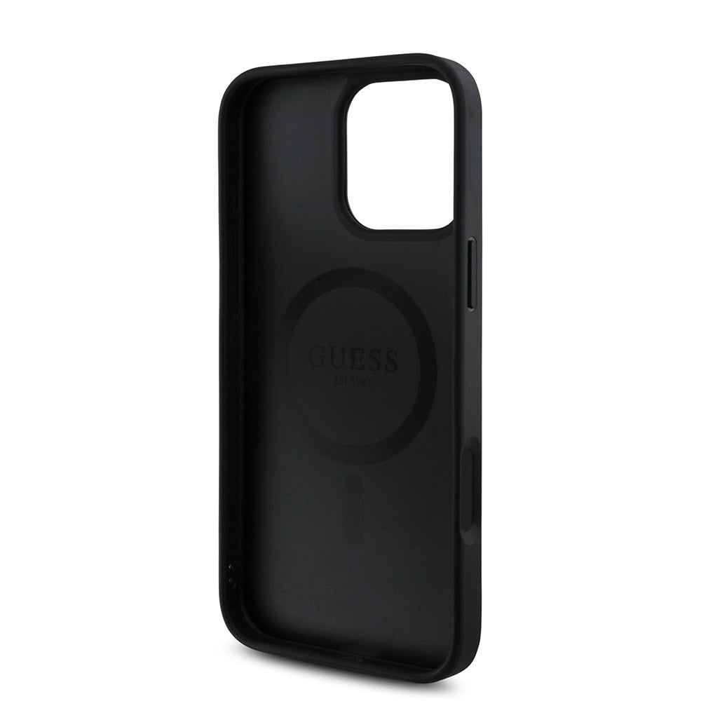Apple iPhone 16 Pro Kılıf Guess Orjinal Lisanslı M-safe Şarj Özellikli Small 4G Classic Kapak