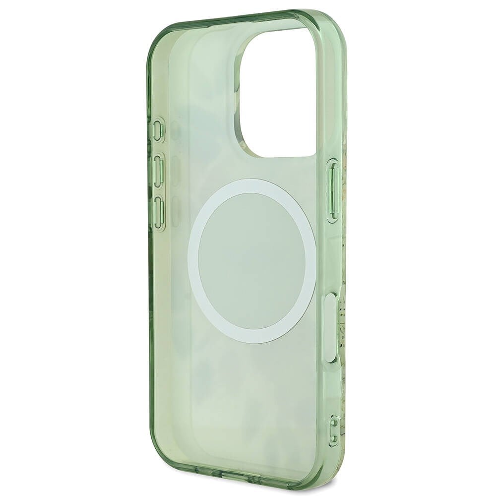 Apple iPhone 16 Pro Kılıf Guess Orjinal Lisanslı M-safe Şarj Özellikli Flower Tonal Circle Kapak