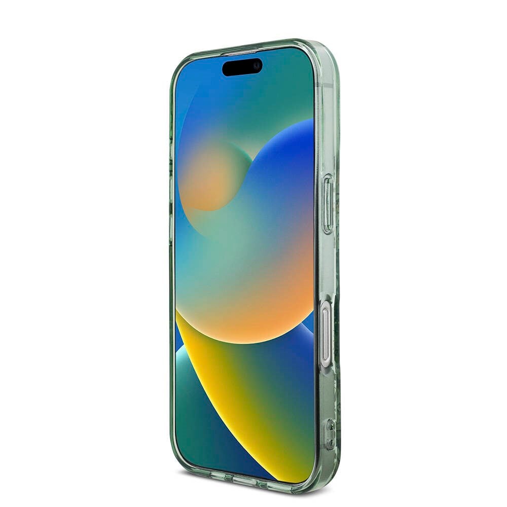 Apple iPhone 16 Pro Kılıf Guess Orjinal Lisanslı M-safe Şarj Özellikli IML Baskılı Çiçek İnci Bileklikli Kapak
