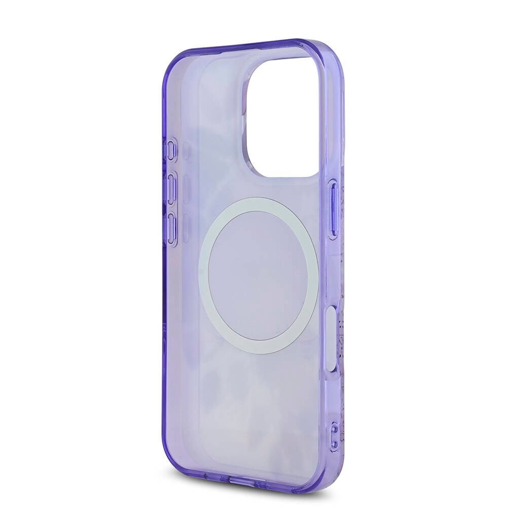 Apple iPhone 16 Pro Kılıf Guess Orjinal Lisanslı M-safe Şarj Özellikli Flower Tonal Circle Kapak