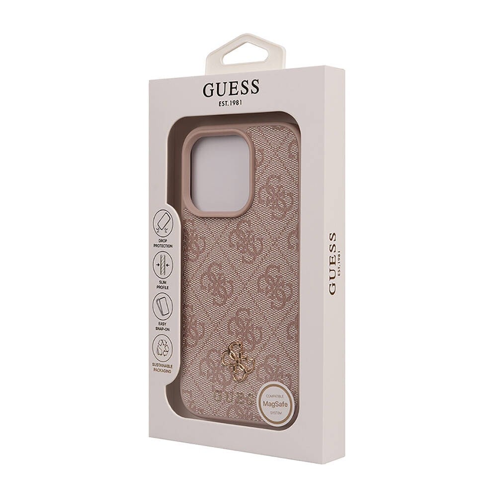 Apple iPhone 16 Pro Kılıf Guess Orjinal Lisanslı M-safe Şarj Özellikli Small 4G Classic Kapak