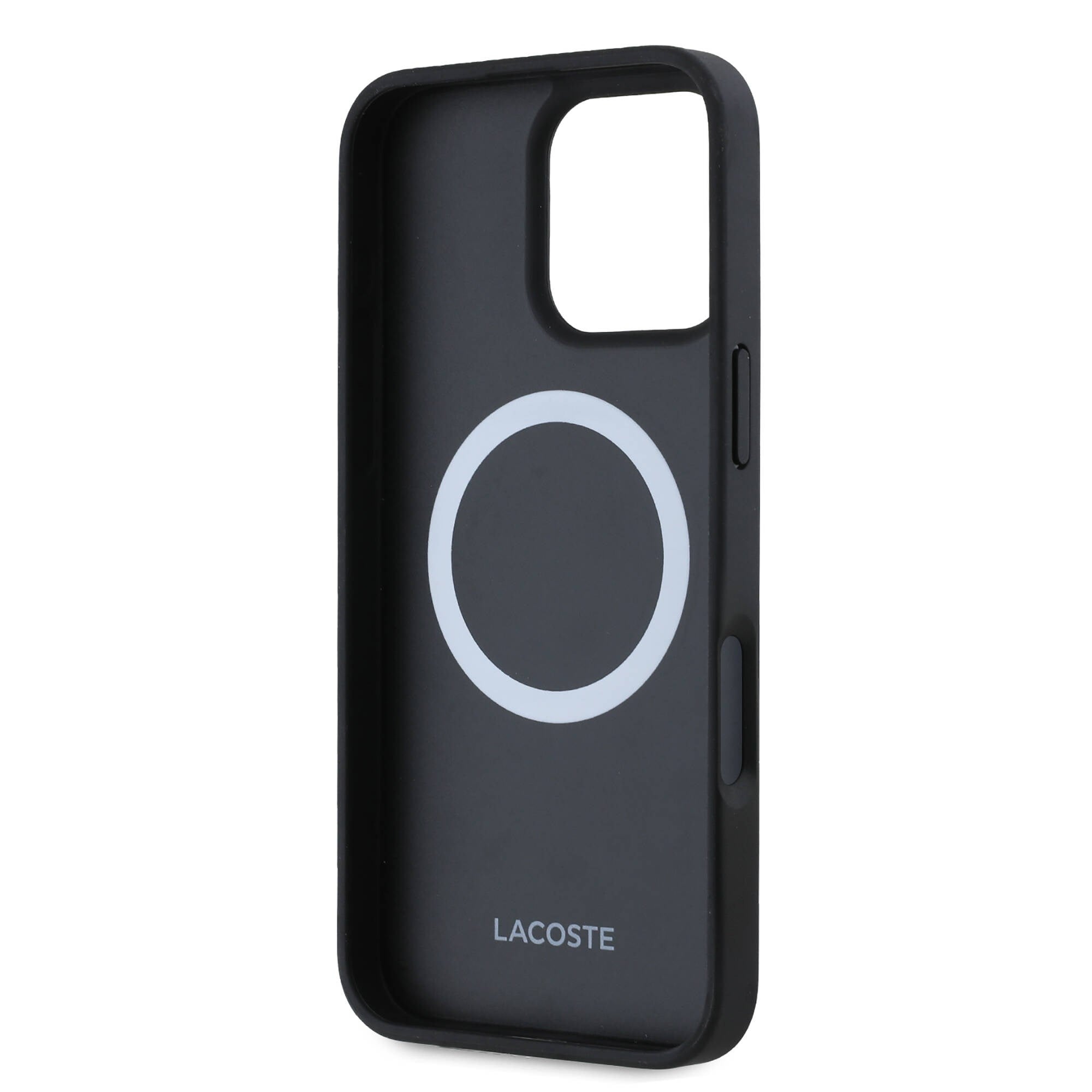 Apple iPhone 16 Pro Kılıf Lacoste Orjinal Lisanslı M-safe Şarj Özellikli Mono Vintage Logo Kapak