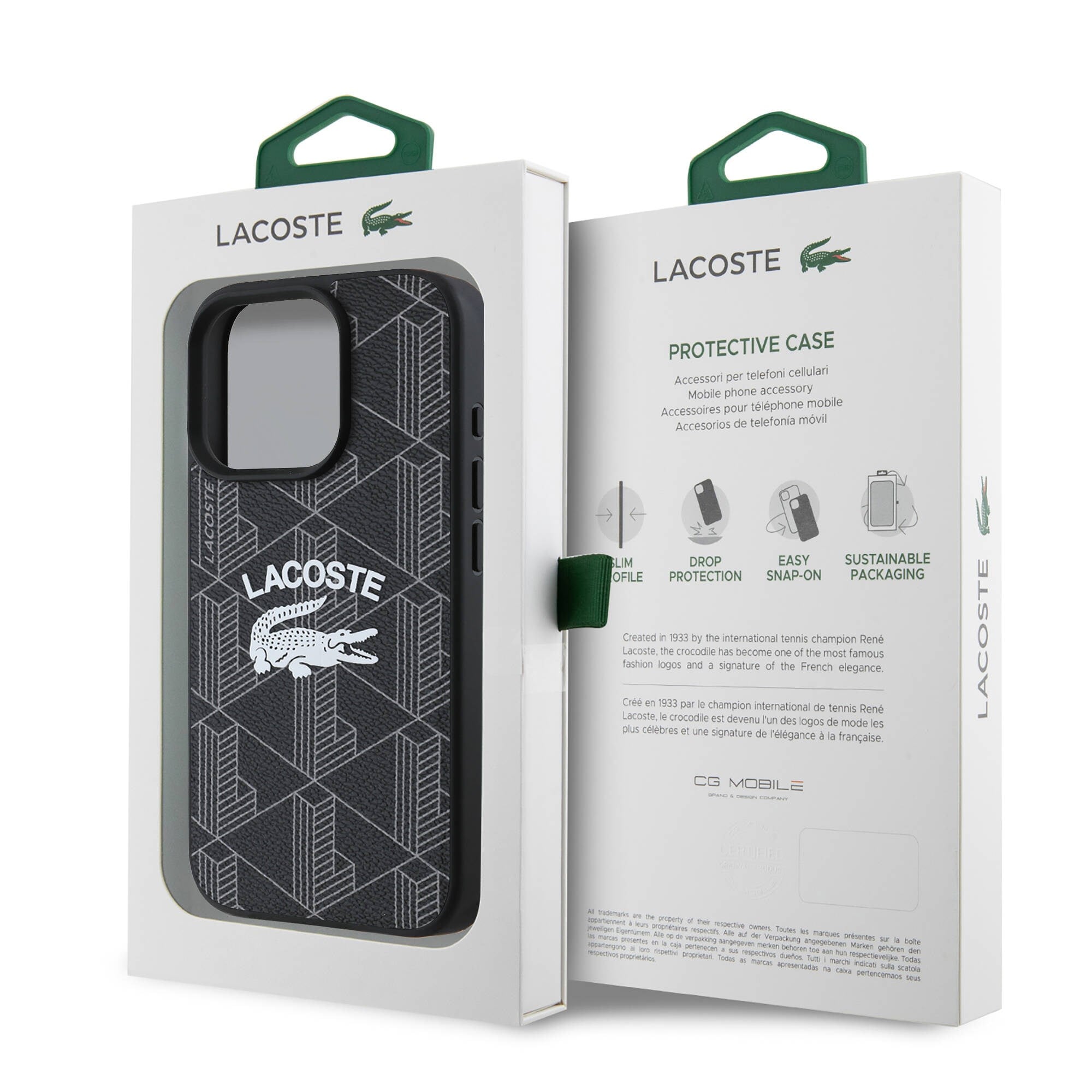 Apple iPhone 16 Pro Kılıf Lacoste Orjinal Lisanslı M-safe Şarj Özellikli Mono Vintage Logo Kapak