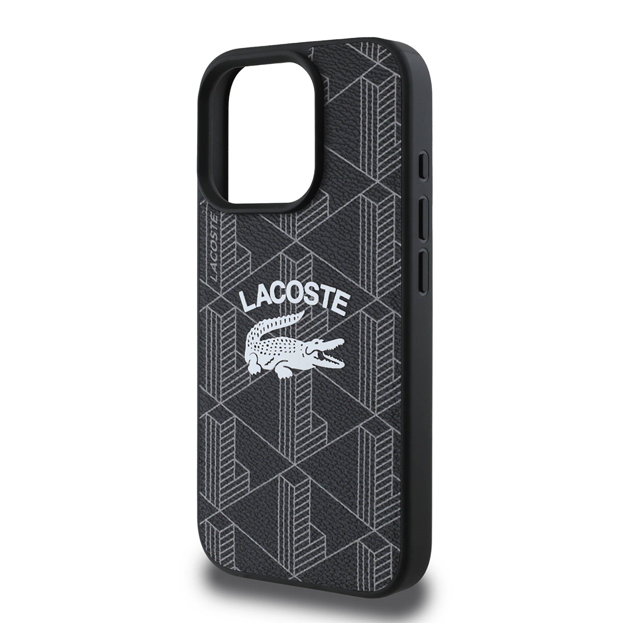 Apple iPhone 16 Pro Kılıf Lacoste Orjinal Lisanslı M-safe Şarj Özellikli Mono Vintage Logo Kapak