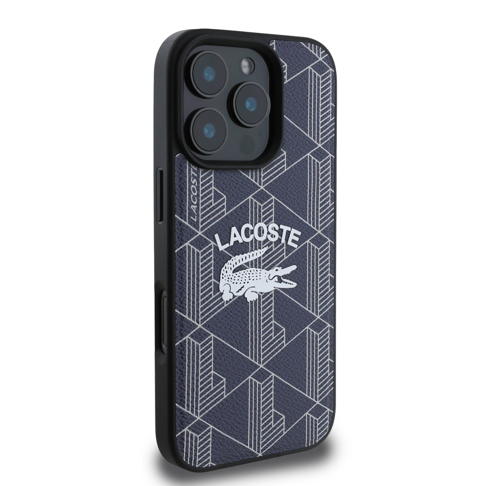 Apple iPhone 16 Pro Kılıf Lacoste Orjinal Lisanslı M-safe Şarj Özellikli Mono Vintage Logo Kapak